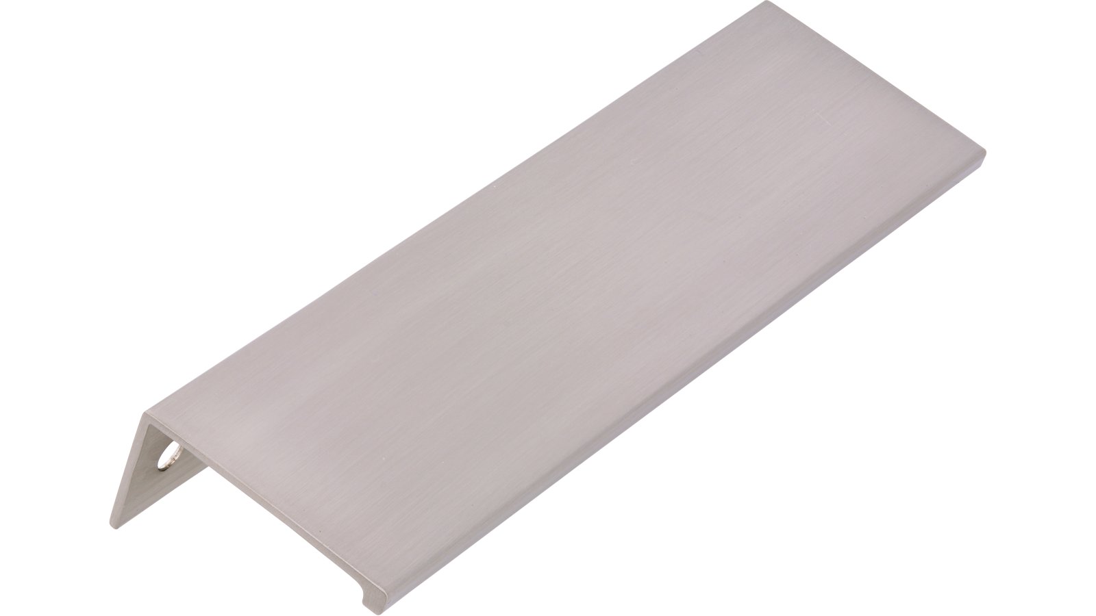 Griffleiste Gudensberg Aluminium vernickelt feingeschliffen - 145 mm lang  vor weißem Hintergrund