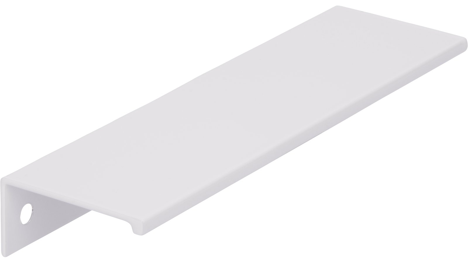 Griffleiste Gudensberg Aluminium reinweiß pulverbeschichtet - 145 mm lang  vor weißem Hintergrund