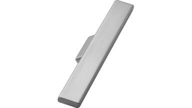 Griffleiste HAMMER Zink - Edelstahloptik - 160 mm lang vor weißem Hintergrund