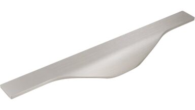 Griffleiste Michendorf Aluminium gebürstet - 245 mm lang vor weißem Hintergrund
