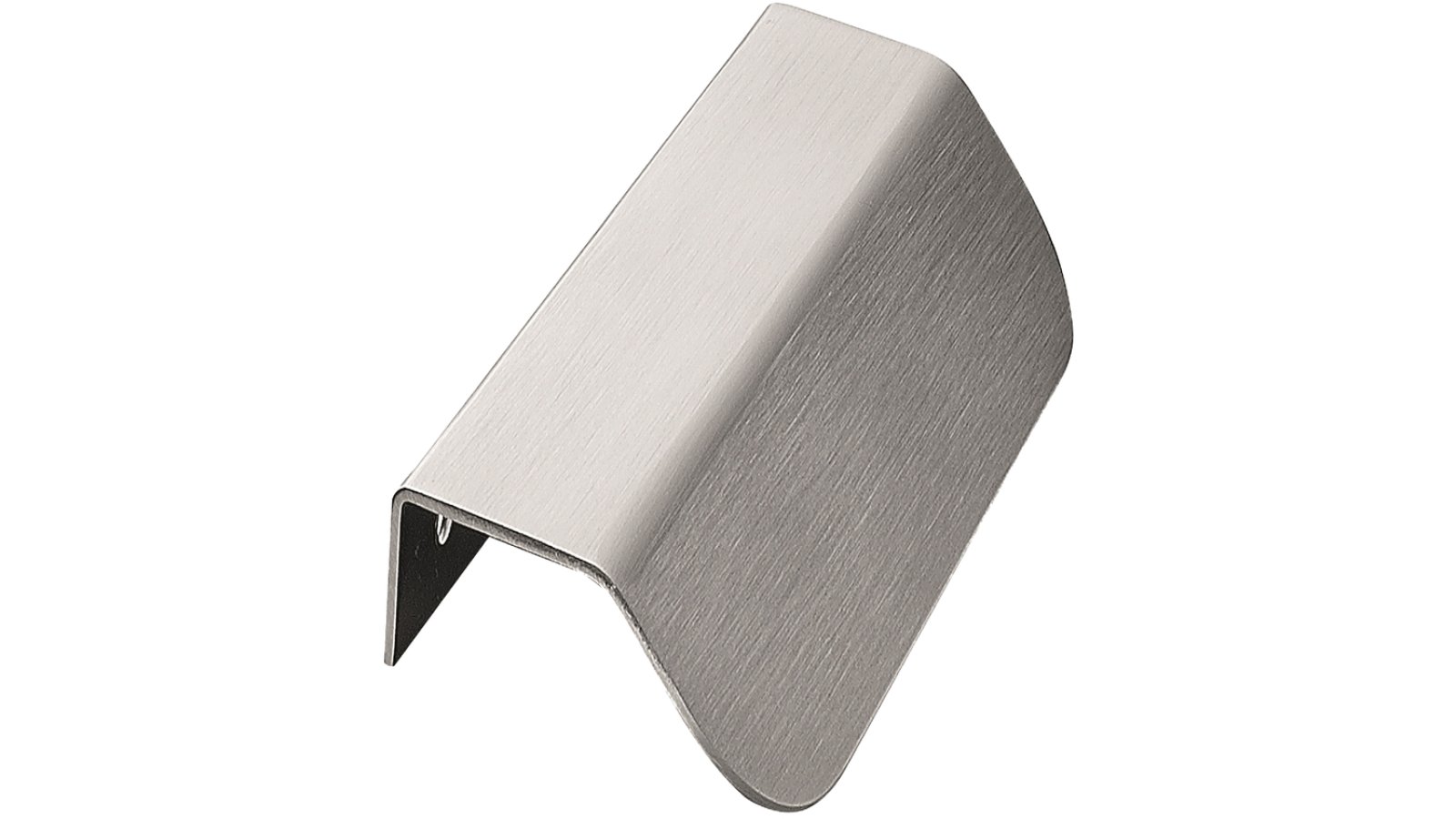 Griffleiste PLINTH Stahl - Seidengeschliffen - 120 mm lang  vor weißem Hintergrund