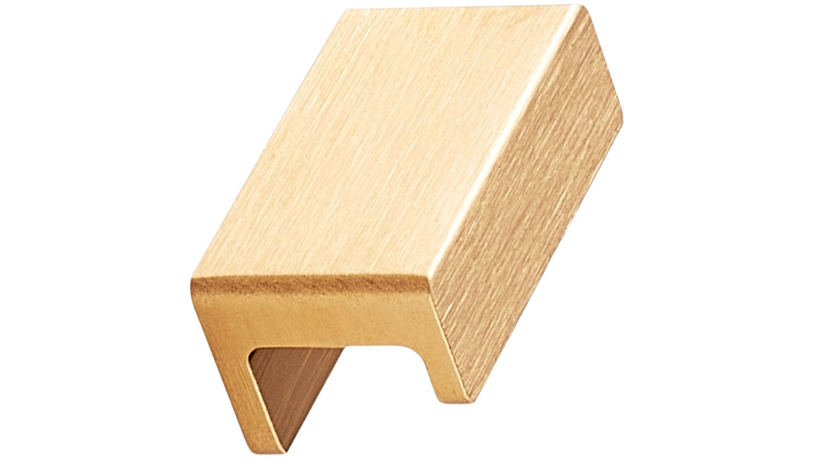 Griffleiste STATION Aluminium - Messing gebürstet - 44 mm lang  vor weißem Hintergrund