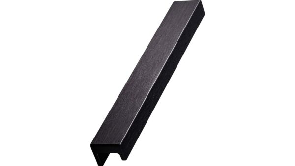 Griffleiste STATION Aluminium - Gebürstet matt schwarz - 190 mm lang  vor weißem Hintergrund