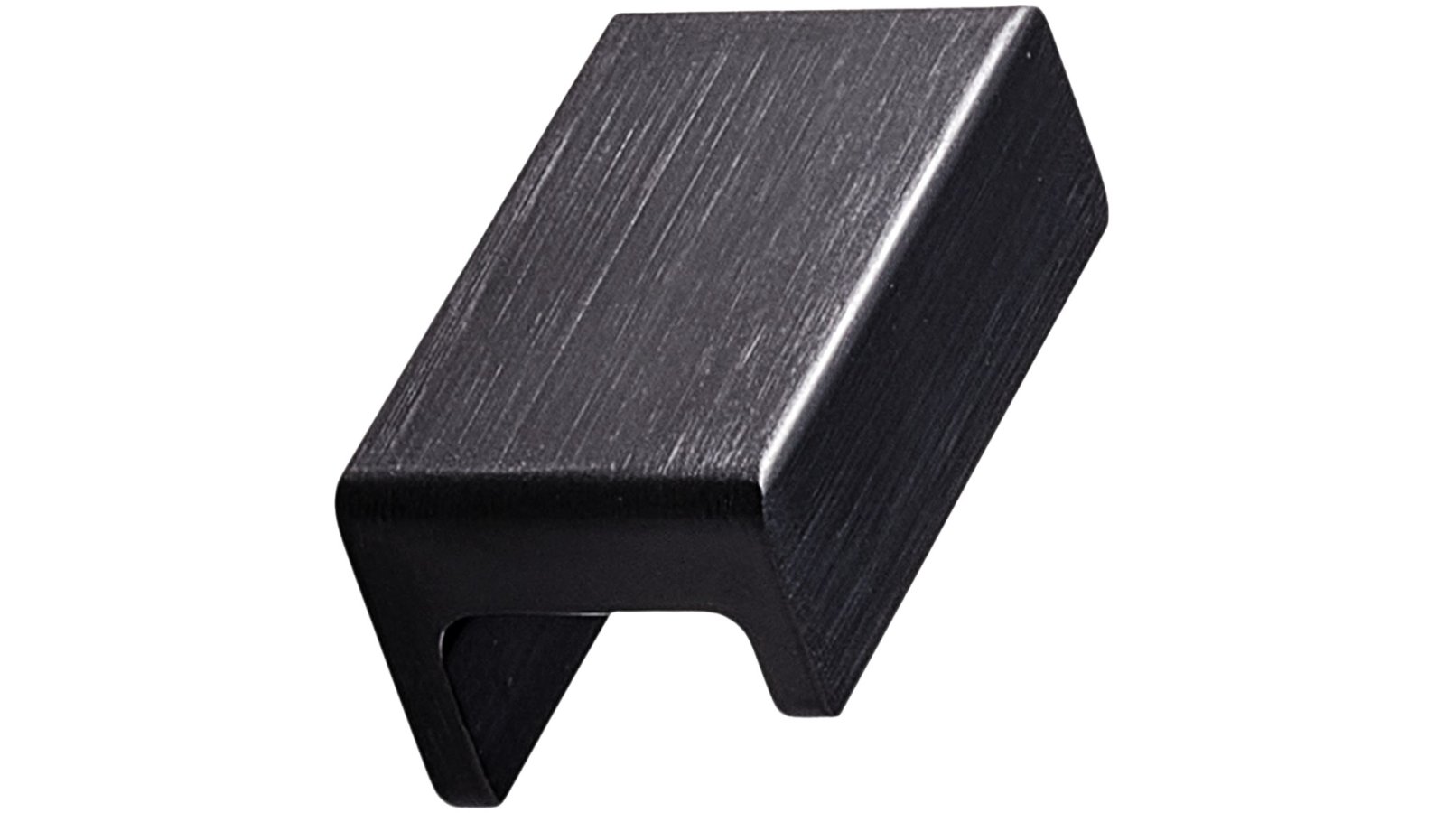 Griffleiste STATION Aluminium - Gebürstet matt schwarz - 44 mm lang  vor weißem Hintergrund