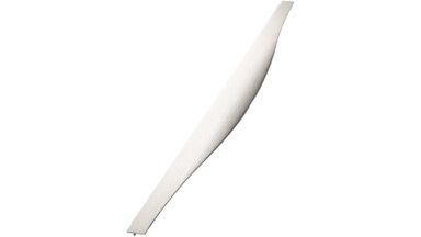 Griffleiste TORRANCE Aluminium - Edelstahloptik - 196 mm lang vor weißem Hintergrund