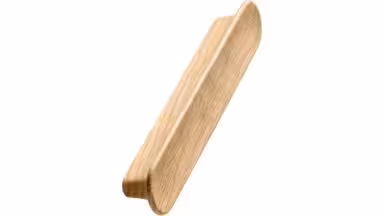 Griffleiste TUBA Holz Eiche - Lackiert - 156 mm lang vor weißem Hintergrund