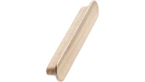 Griffleiste TUBA Holz Eiche - Unbehandelt - 284 mm lang  vor weißem Hintergrund