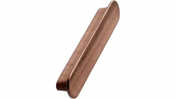 Griffleiste TUBA Holz Nussbaum - Lackiert - 156 mm lang  vor weißem Hintergrund