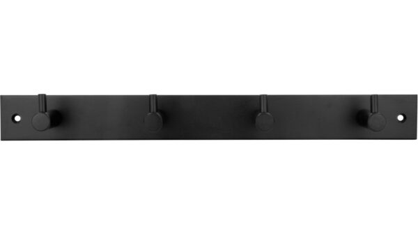 Hakenleiste Sande Stahl schwarz matt pulverbeschichtet - 322 mm lang  vor weißem Hintergrund