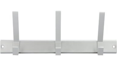 Hakenleiste Schopfheim Aluminium - Kunststoff silber natur matt weiß - 330 mm lang  vor weißem Hintergrund