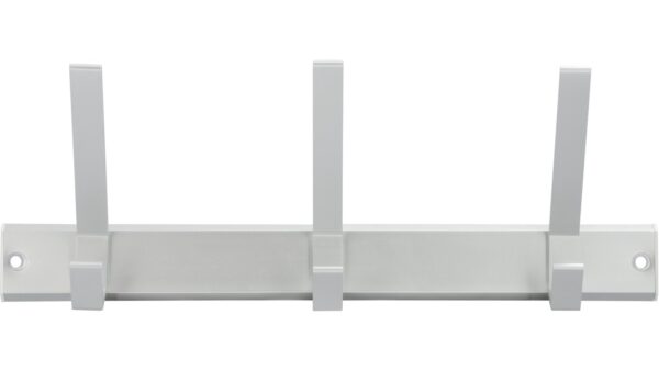 Hakenleiste Schopfheim Aluminium - Kunststoff silber natur matt weiß - 330 mm lang  vor weißem Hintergrund