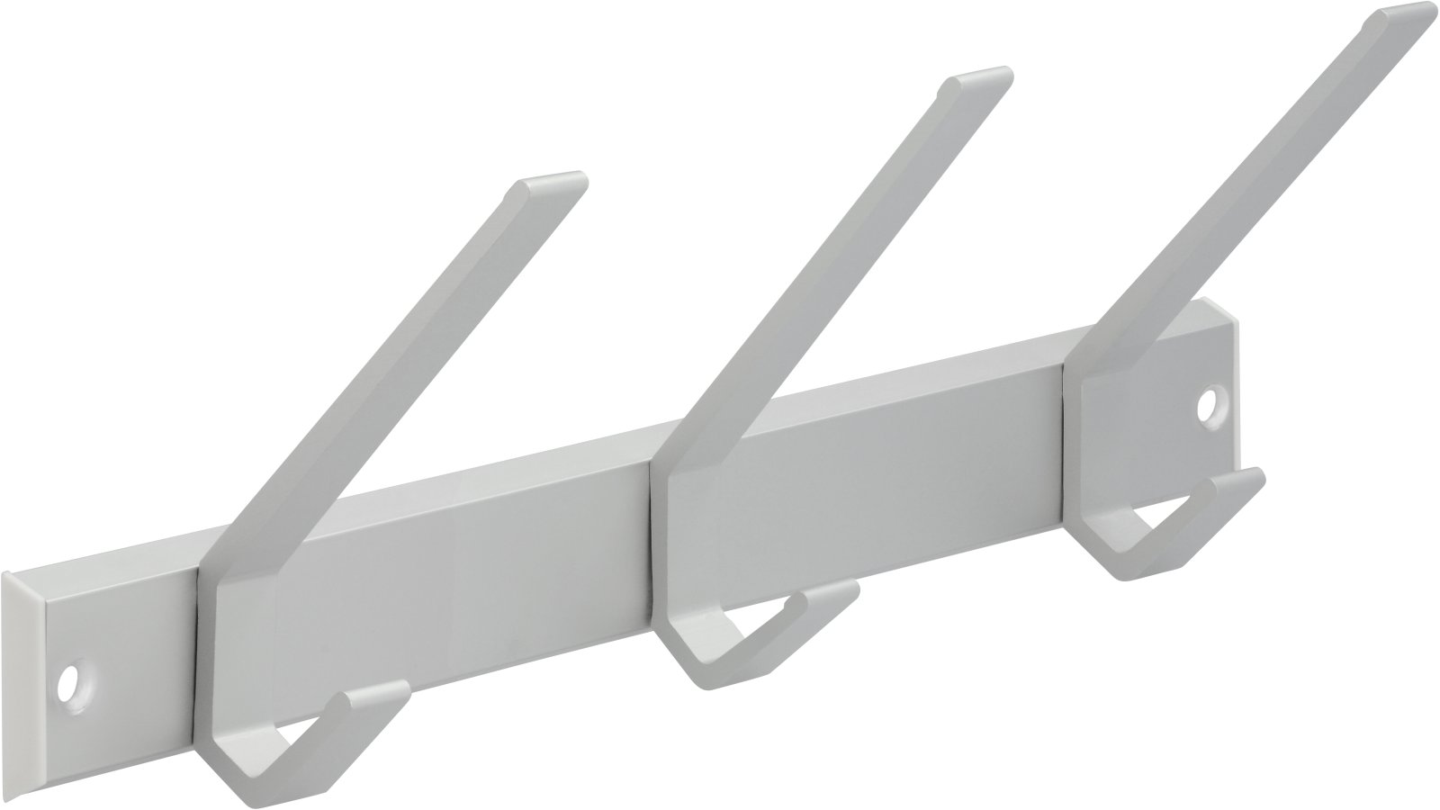 Hakenleiste Schopfheim Aluminium - Kunststoff silber natur matt weiß - 330 mm lang  vor weißem Hintergrund