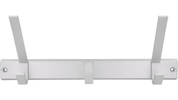 Hakenleiste Telgte Aluminium - Kunststoff silber natur matt weiß - 320 mm lang  vor weißem Hintergrund
