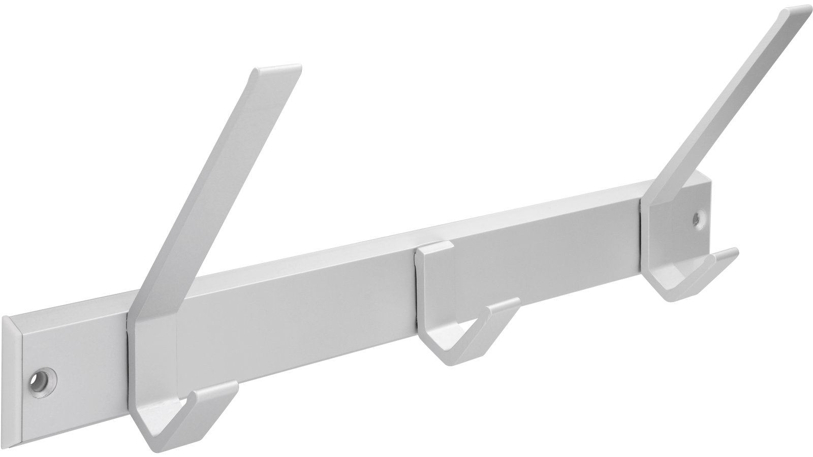 Hakenleiste Telgte Aluminium - Kunststoff silber natur matt weiß - 320 mm lang  vor weißem Hintergrund