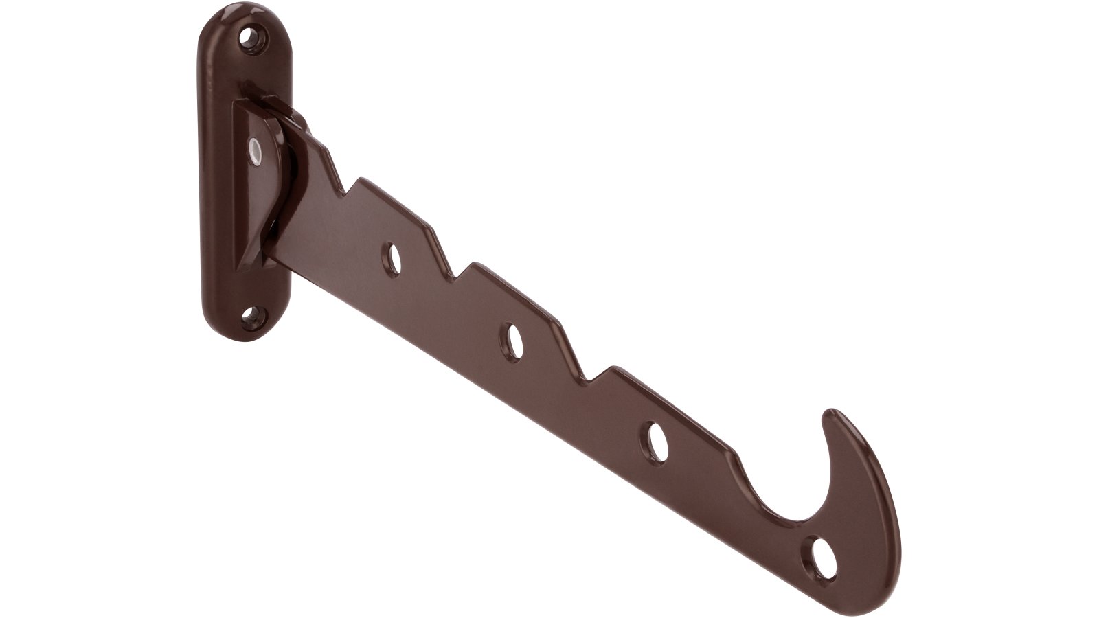 Klapparm Rendsburg Druckguss schockoladenbraun pulverbeschichtet - 290 mm lang  vor weißem Hintergrund