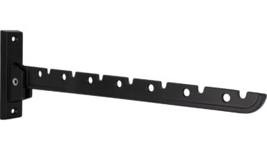 Klapparm Taunusstein Druckguss hammerschlag schwarz pulverbeschichtet - 330 mm lang vor weißem Hintergrund