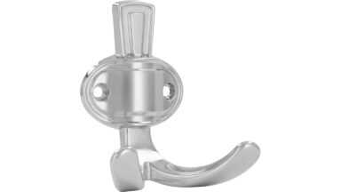 Haken Forchheim Druckguss chrom glänzend - 76 mm lang  vor weißem Hintergrund