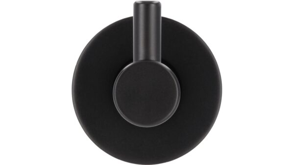 Haken Hüttenberg Stahl schwarz matt pulverbeschichtet - 30 mm lang  vor weißem Hintergrund
