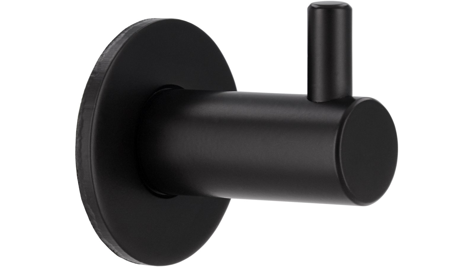 Haken Hüttenberg Stahl schwarz matt pulverbeschichtet - 30 mm lang  vor weißem Hintergrund