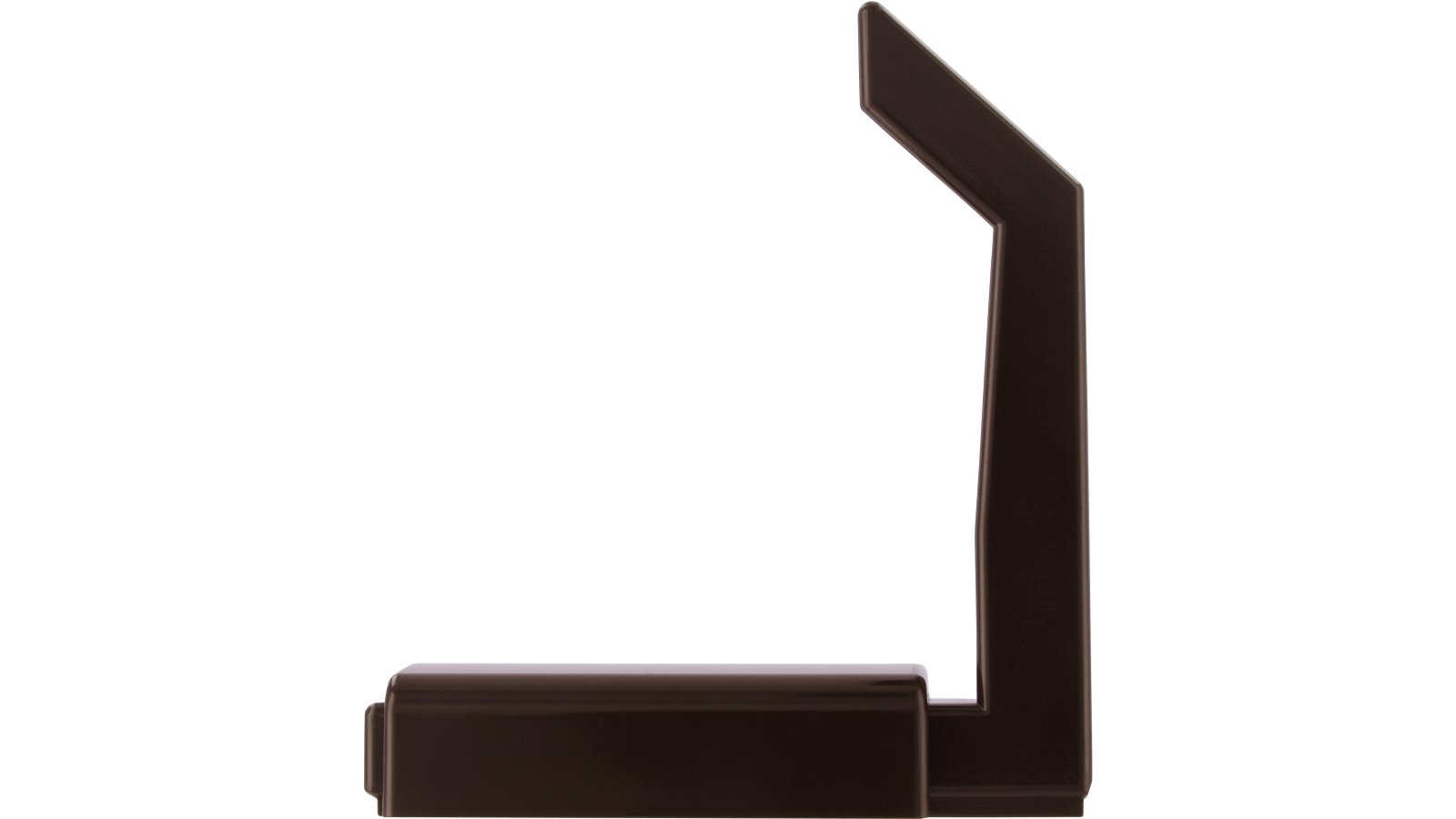 Kleiderhaken-Lehrte-schwarz-braun-Kunststoff-laenge-57-617636-stehend Haken Lehrte Kunststoff schwarz-braun - 57 mm lang vor weißem Hintergrund