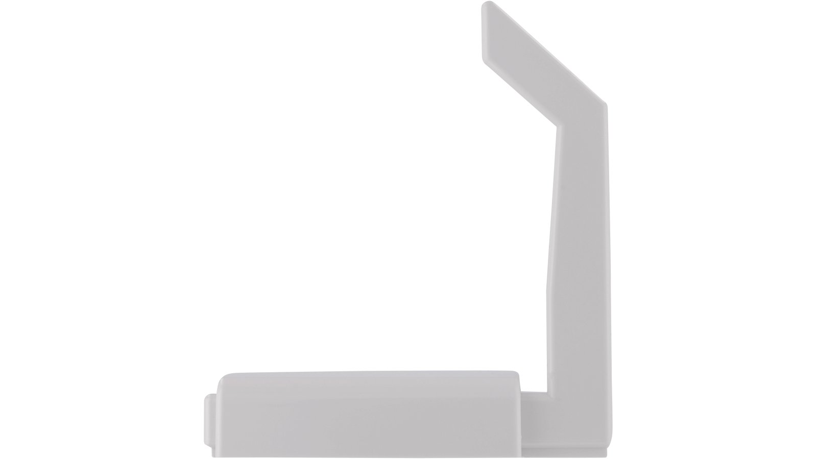 Haken Lehrte Kunststoff weiß - 57 mm lang  vor weißem Hintergrund