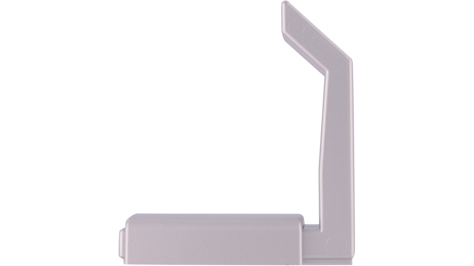 Haken Lehrte Kunststoff metallisiert weißaluminium - 57 mm lang  vor weißem Hintergrund