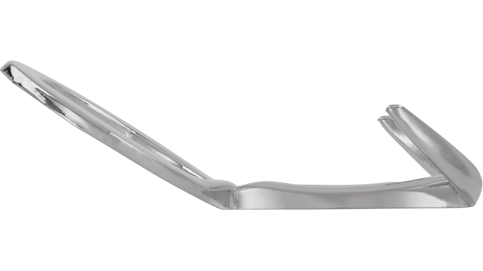 Haken Lübbecke Druckguss chrom glänzend - 147 mm lang  vor weißem Hintergrund