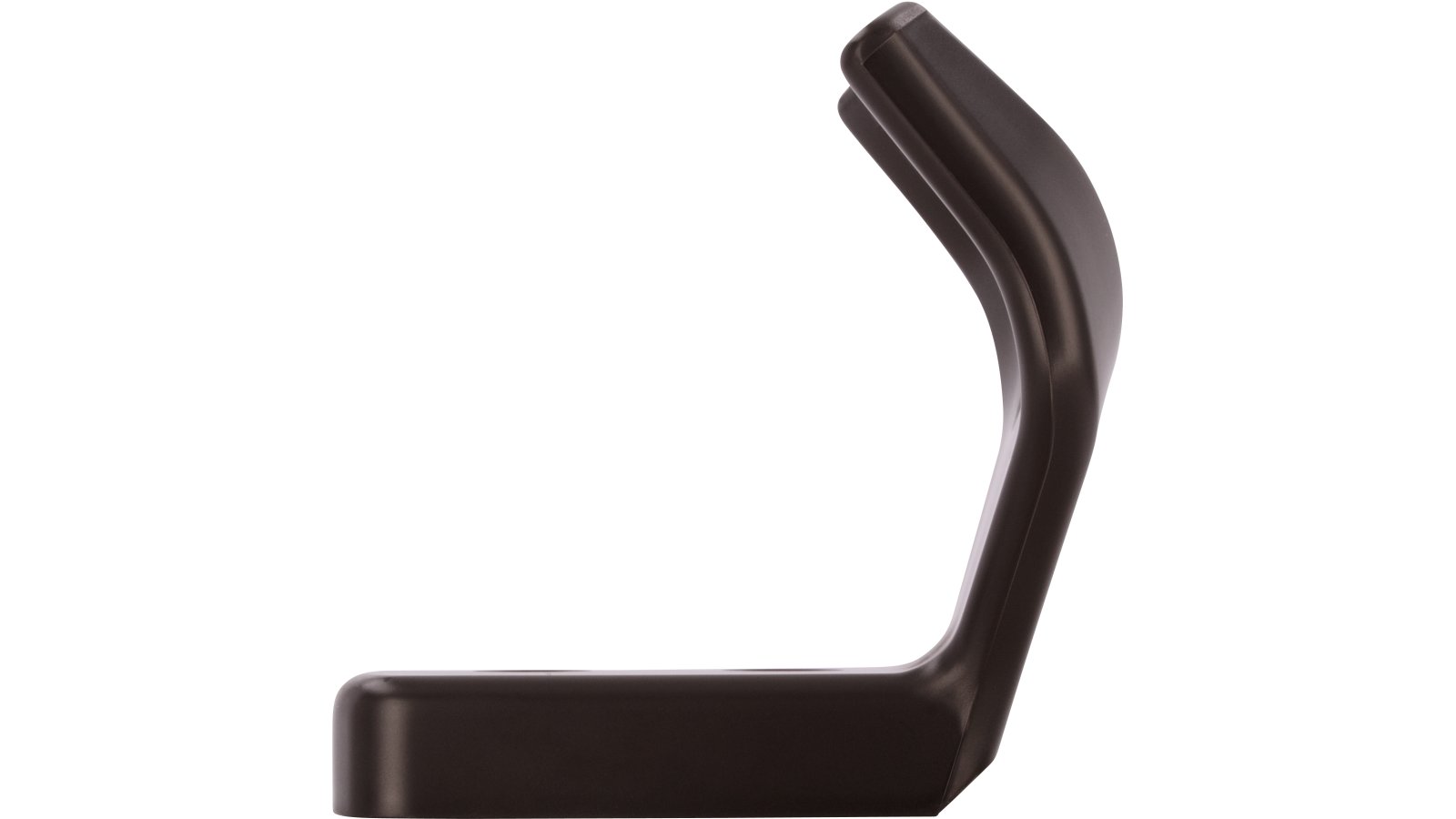 Haken Magdeburg Kunststoff schwarz-braun - 62 mm lang  vor weißem Hintergrund
