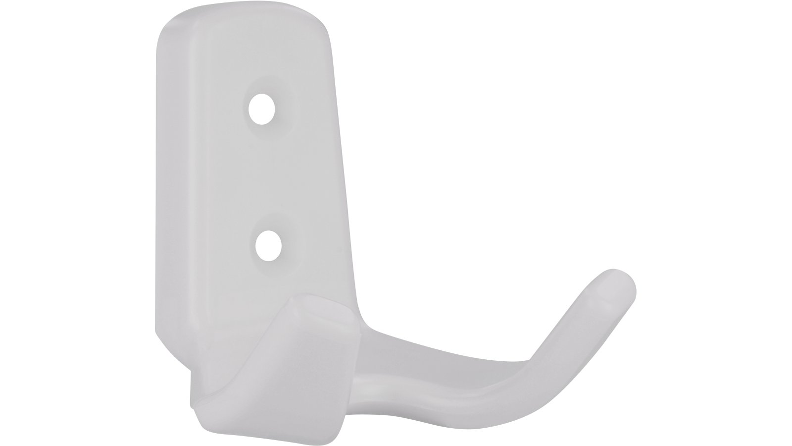 Haken Magdeburg Kunststoff weiß - 62 mm lang  vor weißem Hintergrund