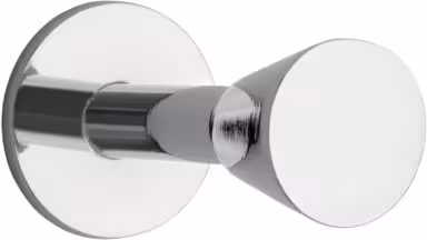 Haken Mansfeld Druckguss chrom glänzend - 18 mm lang vor weißem Hintergrund