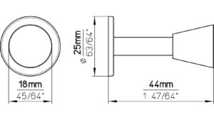 Haken Mansfeld Druckguss schwarz matt pulverbeschichtet - 25 mm lang  vor weißem Hintergrund