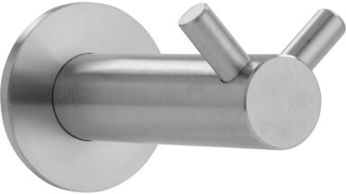 Haken Pocking Edelstahl fein geschliffen - 35 mm lang  vor weißem Hintergrund