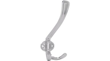Haken Zeitz Druckguss chrom glänzend - 157 mm lang  vor weißem Hintergrund