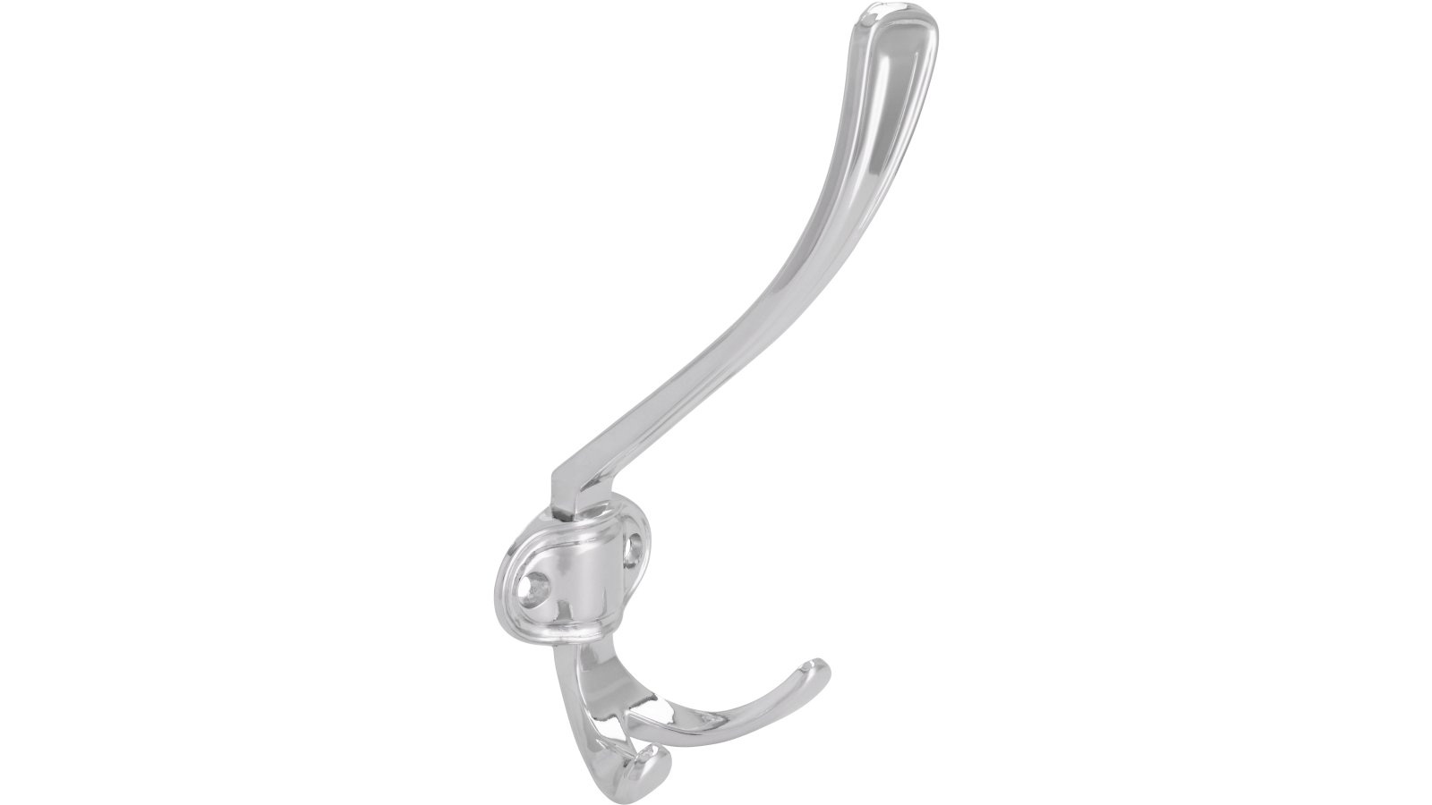 Haken Zeitz Druckguss chrom glänzend - 157 mm lang  vor weißem Hintergrund