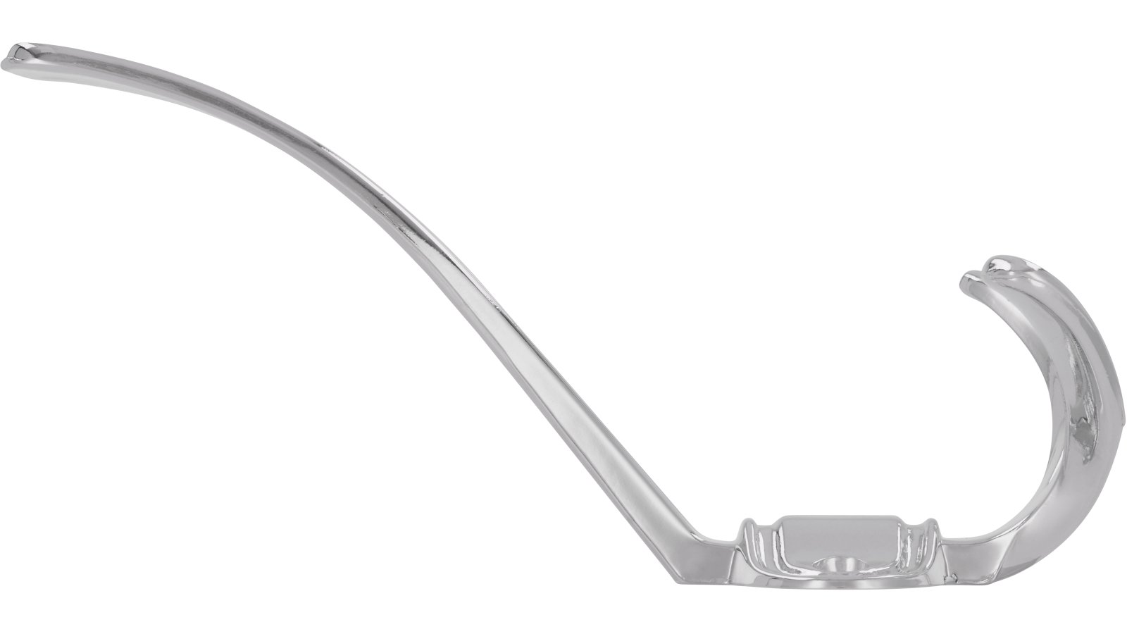 Haken Zeitz Druckguss chrom glänzend - 157 mm lang  vor weißem Hintergrund