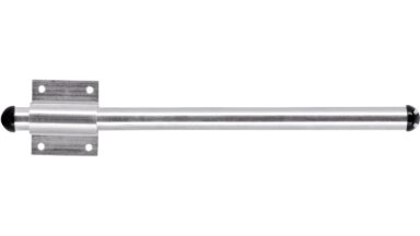 Kleiderlüfter Bad-Lippspringe Aluminium - Kunststoff silber natur glänzend schwarz - 235 mm lang  vor weißem Hintergrund