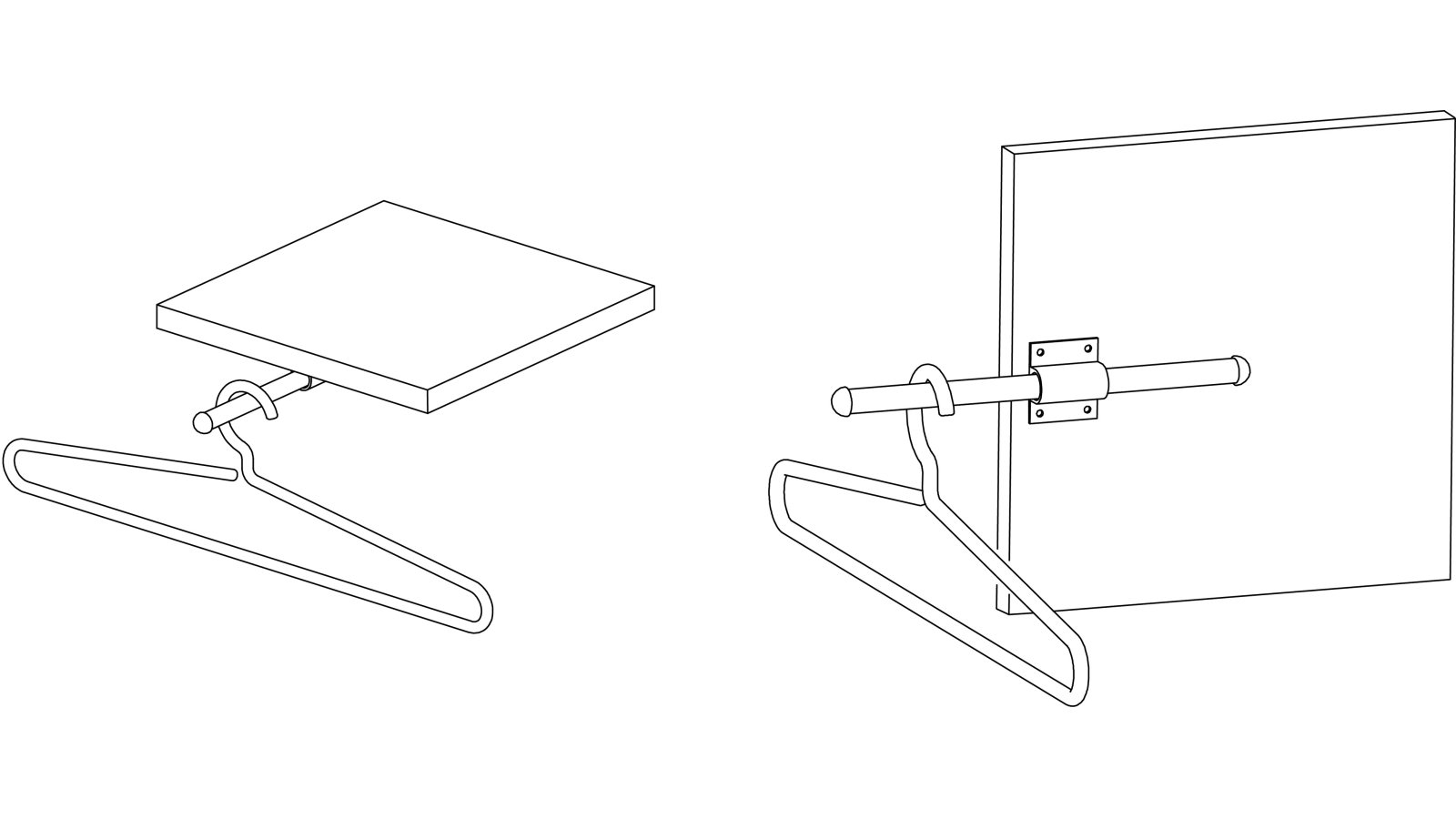 Kleiderlüfter Bad-Lippspringe Aluminium - Kunststoff silber natur glänzend schwarz - 235 mm lang  vor weißem Hintergrund
