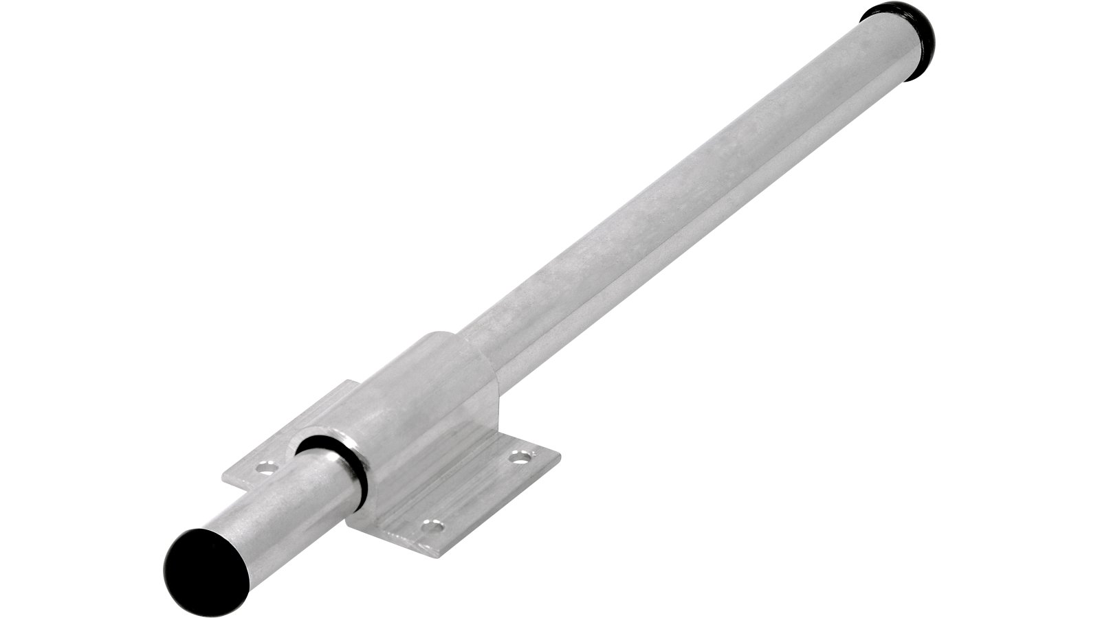 Kleiderlüfter Bad-Lippspringe Aluminium - Kunststoff silber natur glänzend schwarz - 235 mm lang  vor weißem Hintergrund