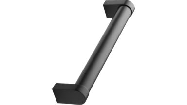 Griff BIG Stahl - Schwarz - 204 mm lang  vor weißem Hintergrund