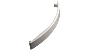 Griff BRIDGE Zink - Edelstahloptik - 242 mm lang  vor weißem Hintergrund