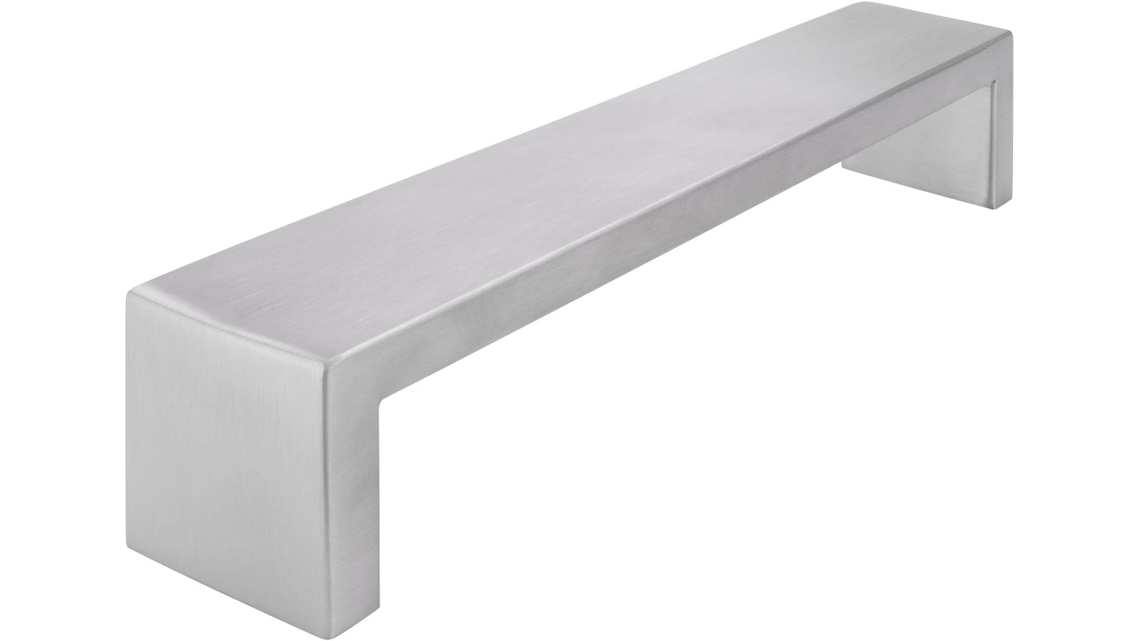 Griff Bad-Münstereifel Edelstahl fein geschliffen - 234 mm lang  vor weißem Hintergrund
