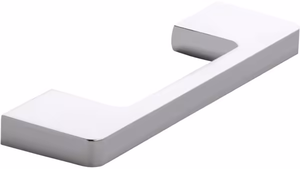 Griff Bad-Reichenhall Druckguss chrom glänzend - 108 mm lang  vor weißem Hintergrund