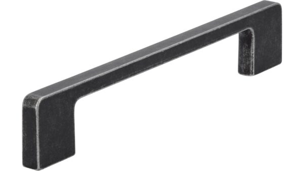 Griff Bad-Reichenhall Druckguss eisenfarbig getrommelt matt - 172 mm lang  vor weißem Hintergrund