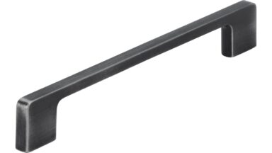 Griff Bad-Reichenhall Druckguss eisenfarbig gebürstet matt - 204 mm lang vor weißem Hintergrund