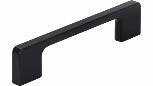 Griff Bad-Reichenhall Druckguss schwarz matt pulverbeschichtet - 140 mm lang vor weißem Hintergrund