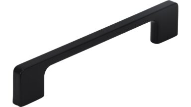 Griff Bad-Reichenhall Druckguss schwarz matt pulverbeschichtet - 204 mm lang vor weißem Hintergrund