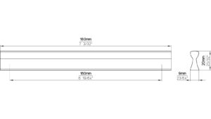 Griff Bad-Segeberg Druckguss weiß pulverbeschichtet - 180 mm lang  vor weißem Hintergrund