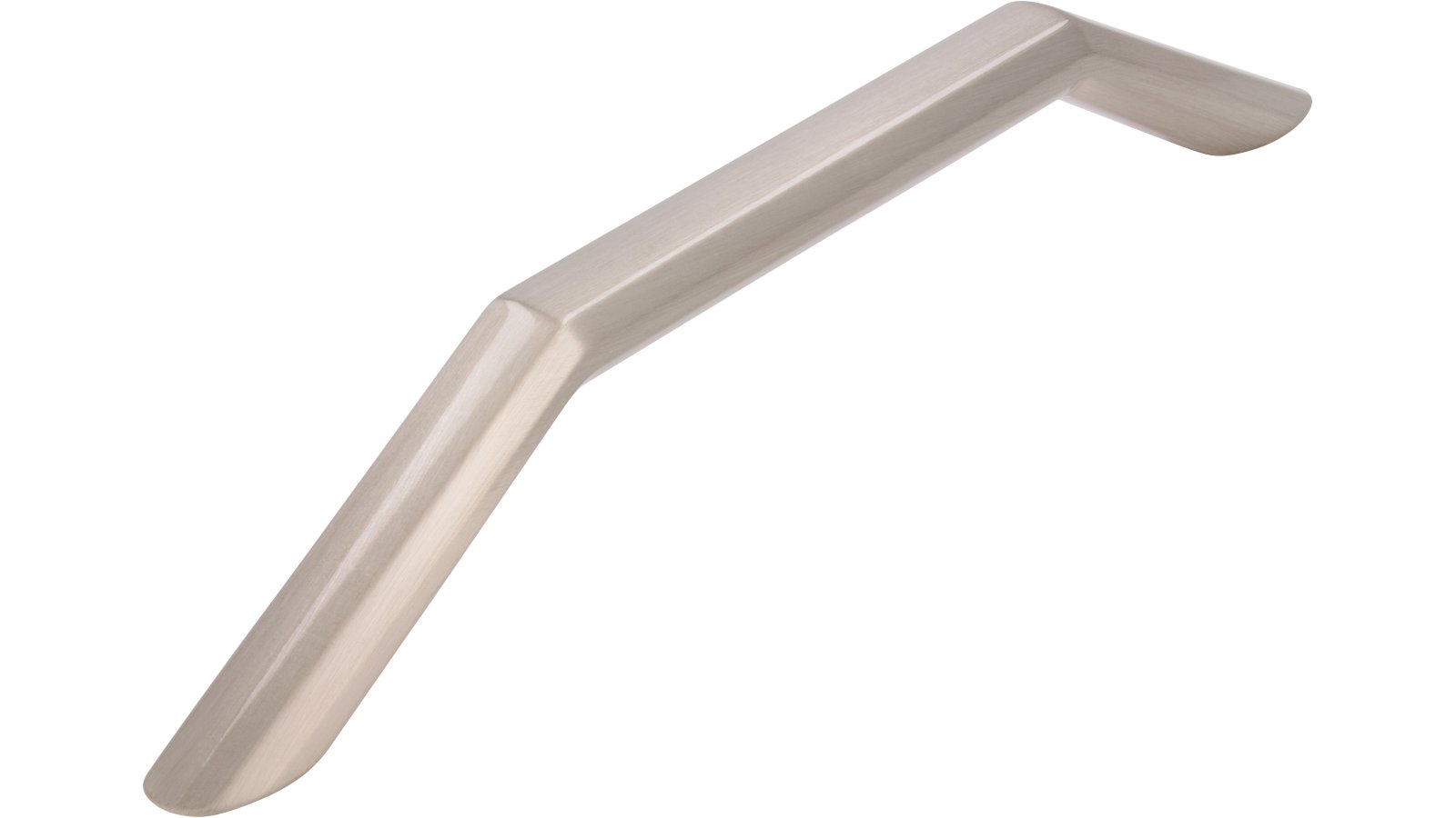 Moebelgriff-Barsinghausen-nickel-Zinkdruckguss-laenge-154-421186 Griff Barsinghausen Druckguss vernickelt feingeschliffen - 154 mm lang vor weißem Hintergrund