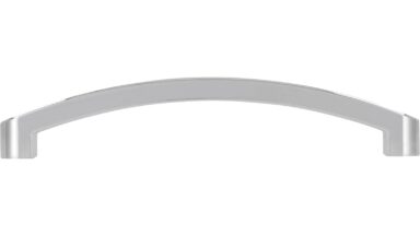 Griff Beckum Kunststoff metallisiert chrom glänzend - 142 mm lang  vor weißem Hintergrund