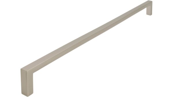 Griff Bruckmühl Druckguss edelstahleffekt - 328 mm lang vor weißem Hintergrund